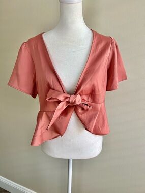 Pink Coquette Fairy Tie Front Blouse NWT Medium Wild Fable